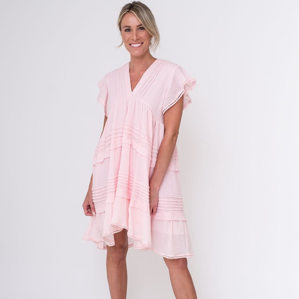 Ruffle Me Pink Mini Dress